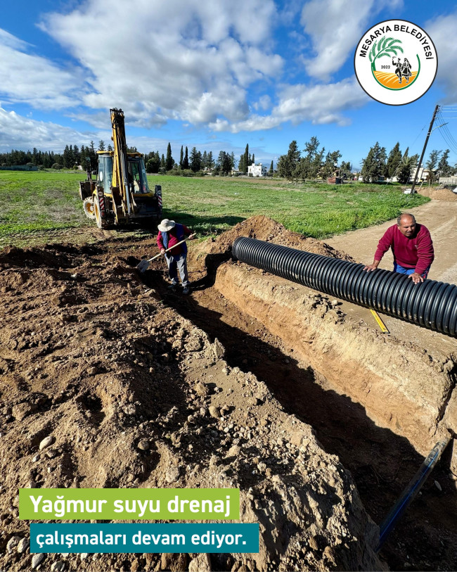 İNÖNÜ'DE YAĞMUR SUYU DRENAJ ÇALIŞMALARI DEVAM EDİYOR.
