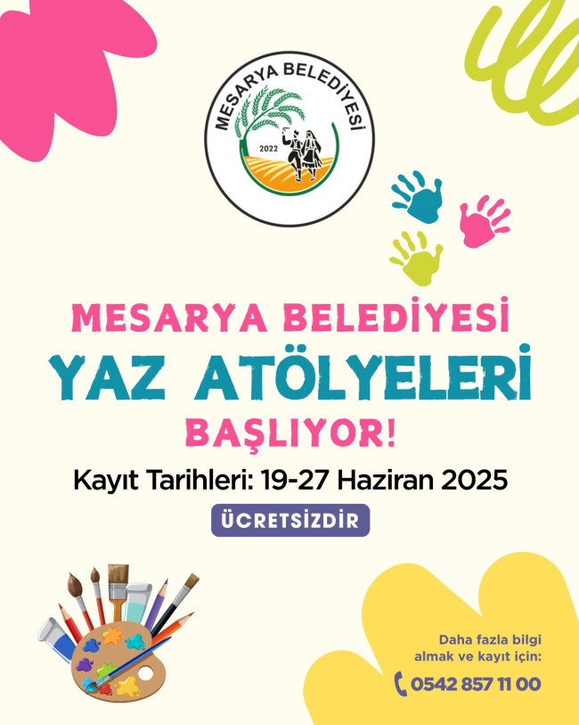 MESARYA BELEDİYESİ YAZ ATÖLYELERİ BAŞLIYOR.