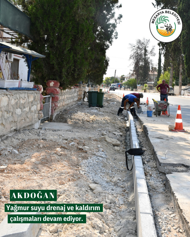 AKDOĞAN'DA ALTYAPI ÇALIŞMALARI DEVAM EDİYOR.