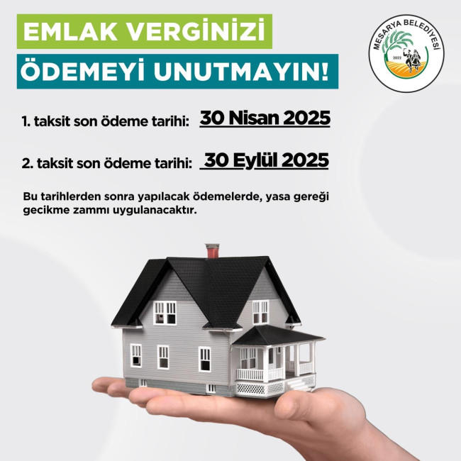 TAŞINMAZ MAL (EMLAK )VERGİLERİNİZİ ÖDEMEYİ UNUTMAYIN