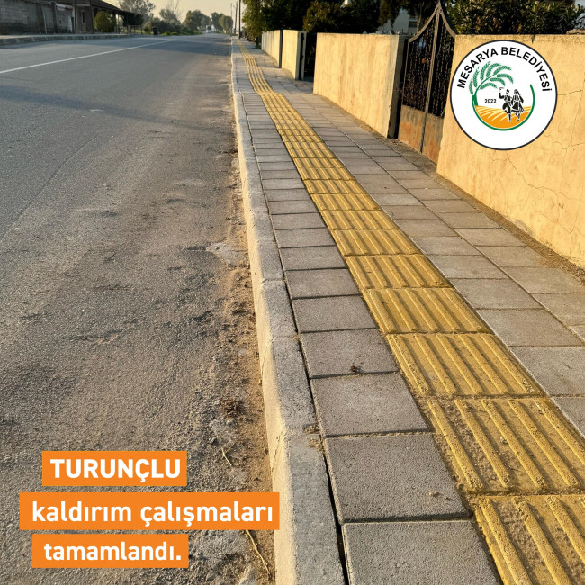 TURUNÇLU&#039;DA KALDIRIM ÇALIŞMALARI TAMAMLANDI.